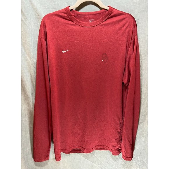 Nike Oklahoma University Shirt Adult Extra Large Red‎ Long Sleeve Mens - Picture 1 of 12